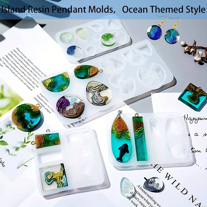 Island Resin Pendant Molds Silicone Resin Jewelry Molds For - Temu